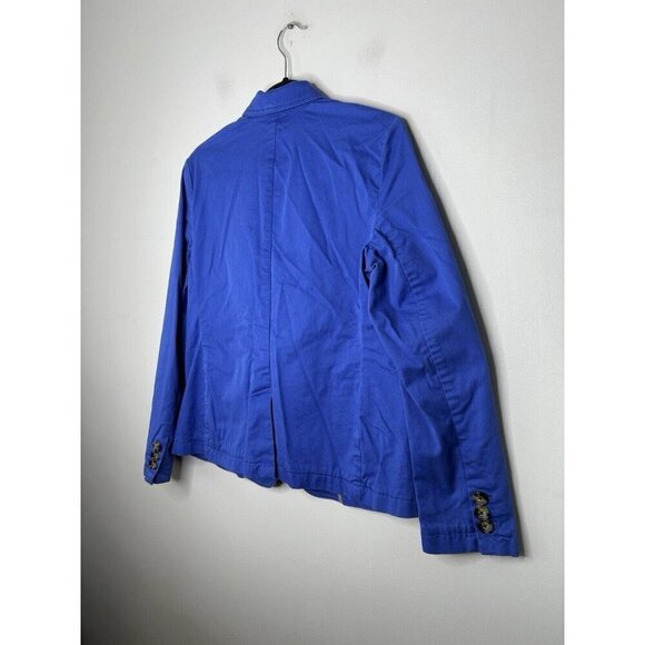 Talbots Womens Cotton Blue Blazer Jacket Single Breasted Long Sleeve Size 10 - Picture 8 of 11